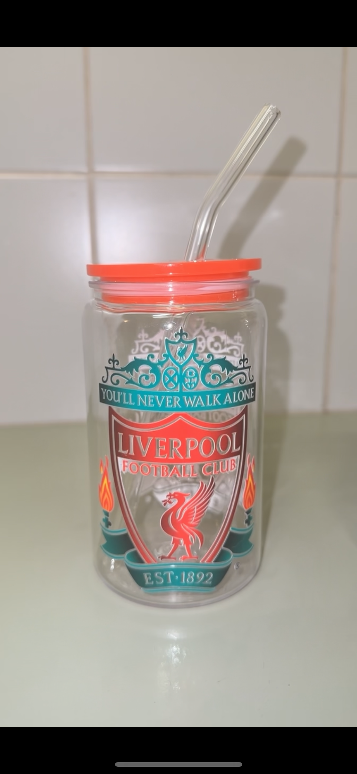 16oz Acrylic/Glass Coloured Lid Tumblr