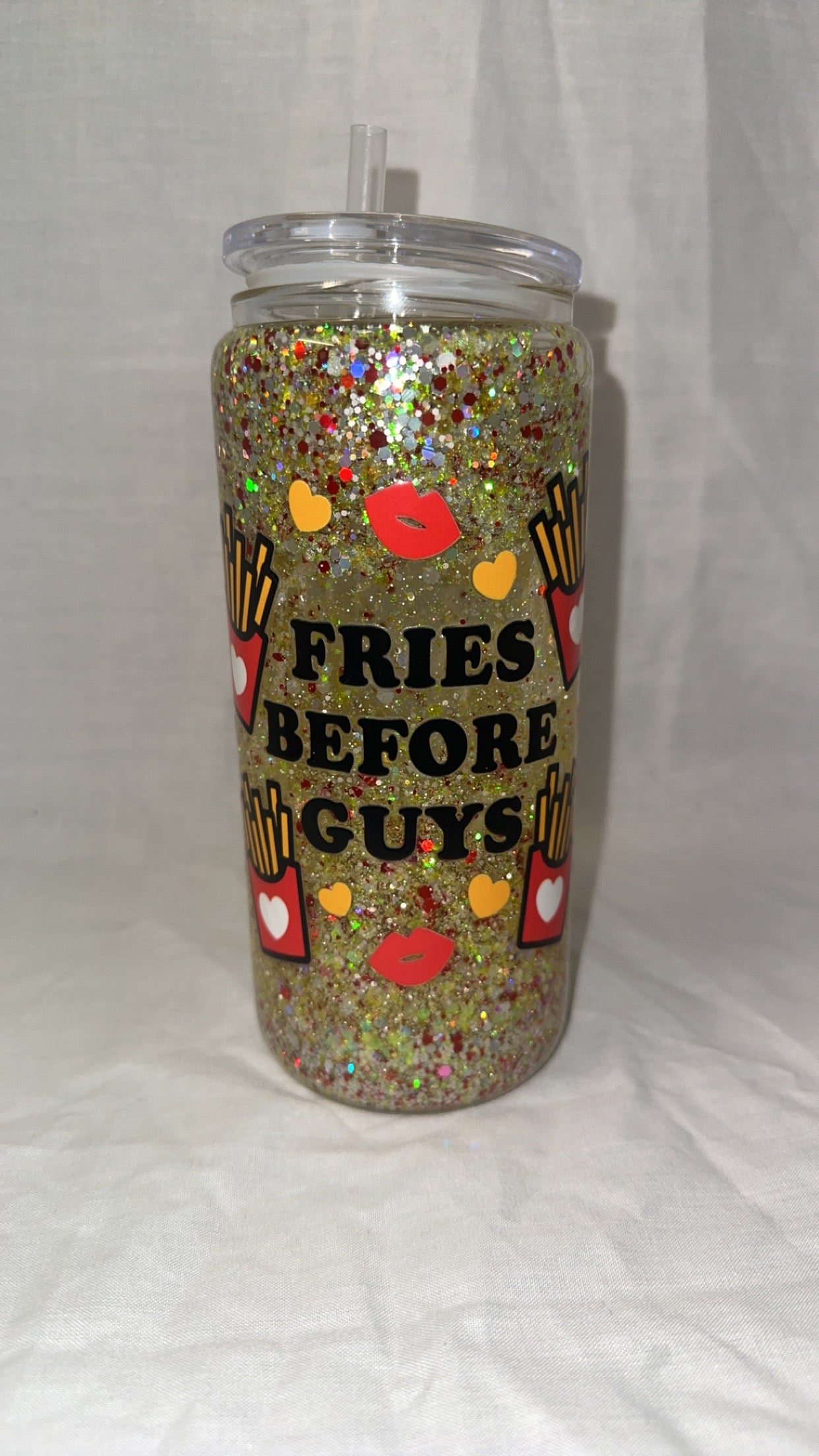 SALE - Pre-made Glass Fries Before Guys Snowglobe